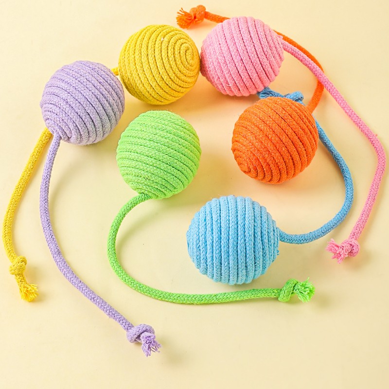 Interactive Squeaky Plush Dog Toy - Cat Toy Cotton Ball Cat Toys