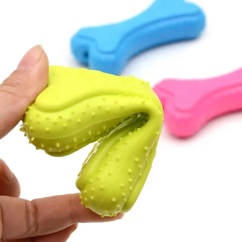 Durable Spiky Rubber Bone Dog  - Teeth Cleaning Dog Chew Bone recension och pris