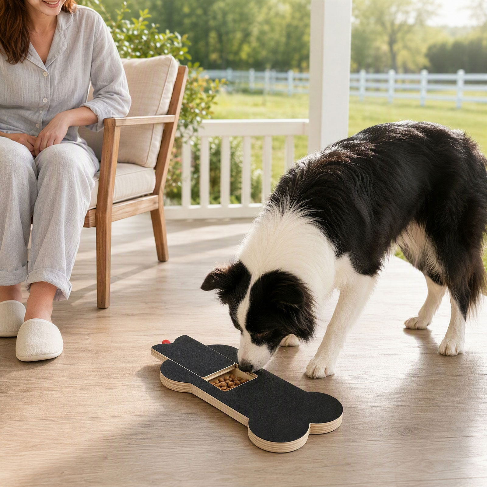 Wooden Dog Nail Scratch Board  - Interactive Squeaky Plush Dog Toy recension och pris