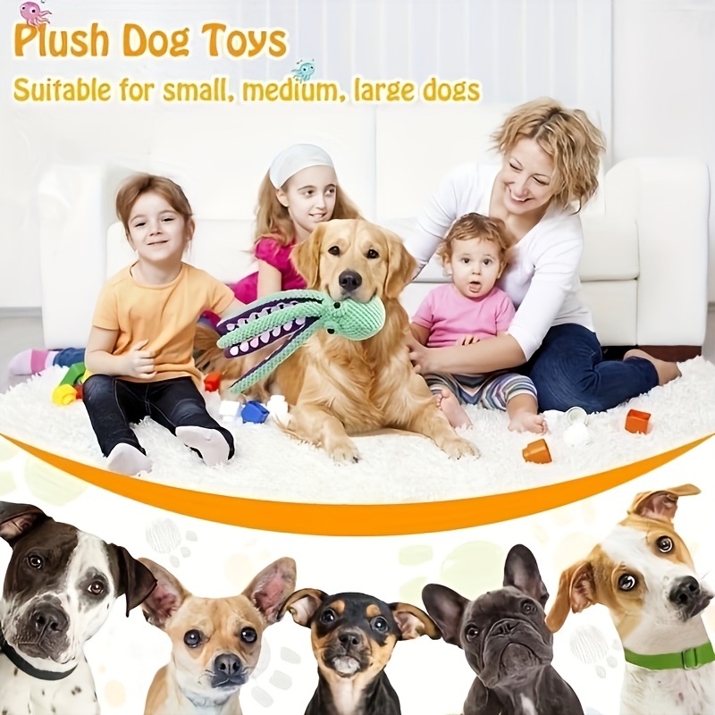 Squeaky Octopus Plush Dog Toy  - Indestructible Dog Chew Toy recension och pris