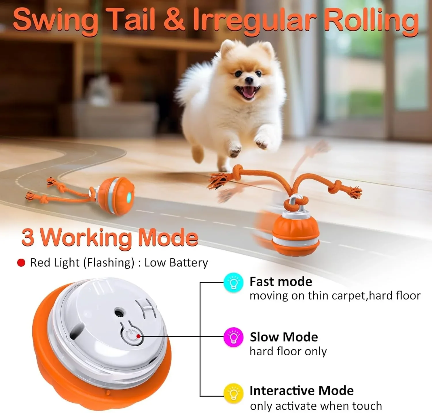 Pet Ball for Dogs Interactive  - Automatic Moving Dog Ball recension och pris