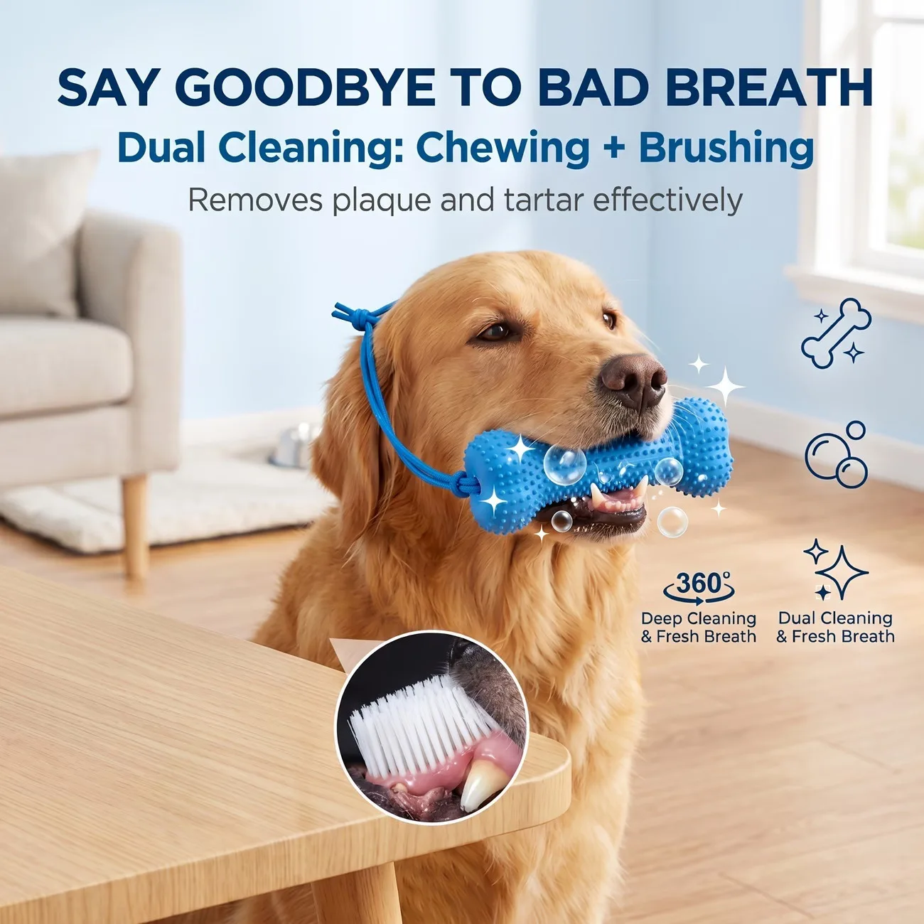 Reusable Dog Chew Toy Rubber B - Teeth Cleaning Dog Chew Bone recension och pris