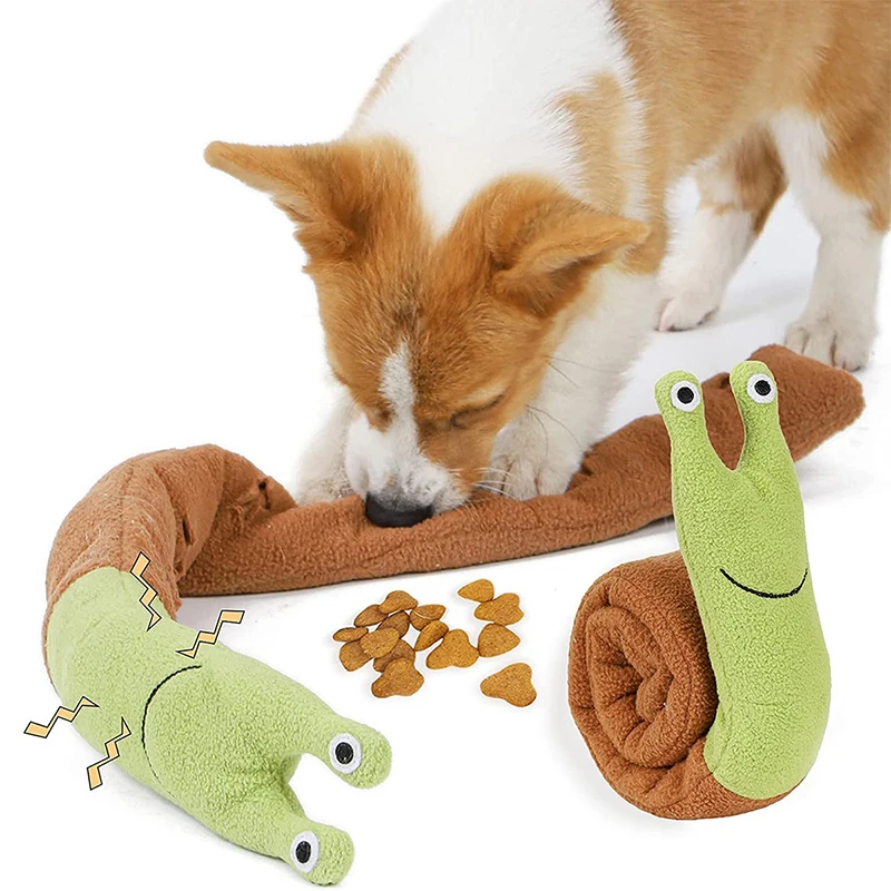 Squeaky Snail Plush Dog Toy In - Dog Puzzle Feeder Toy recension och pris
